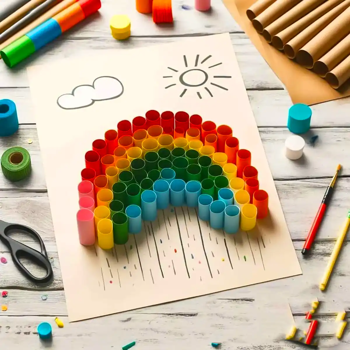 کاردستی کودکانه با نی