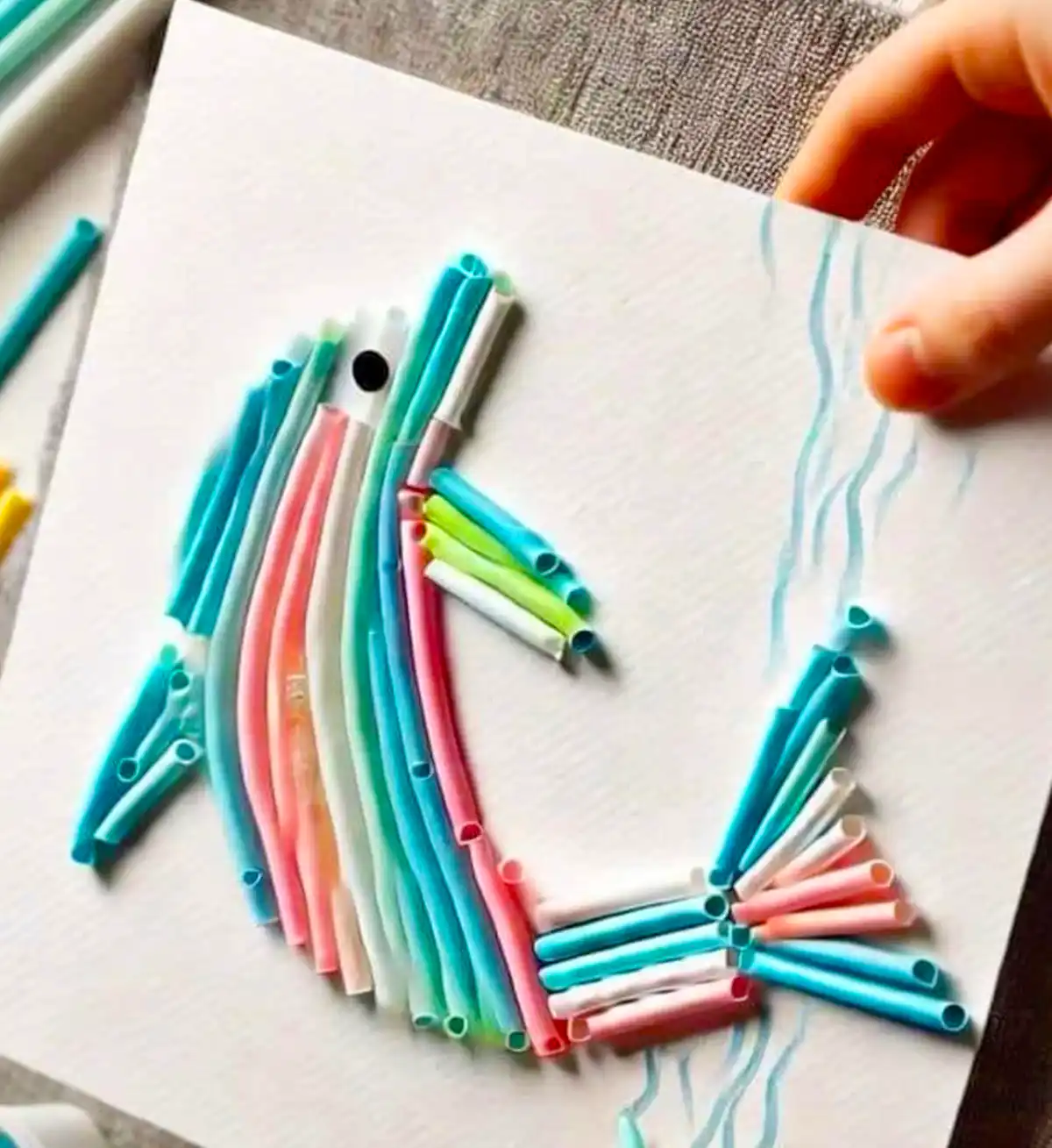 کاردستی کودکانه با نی