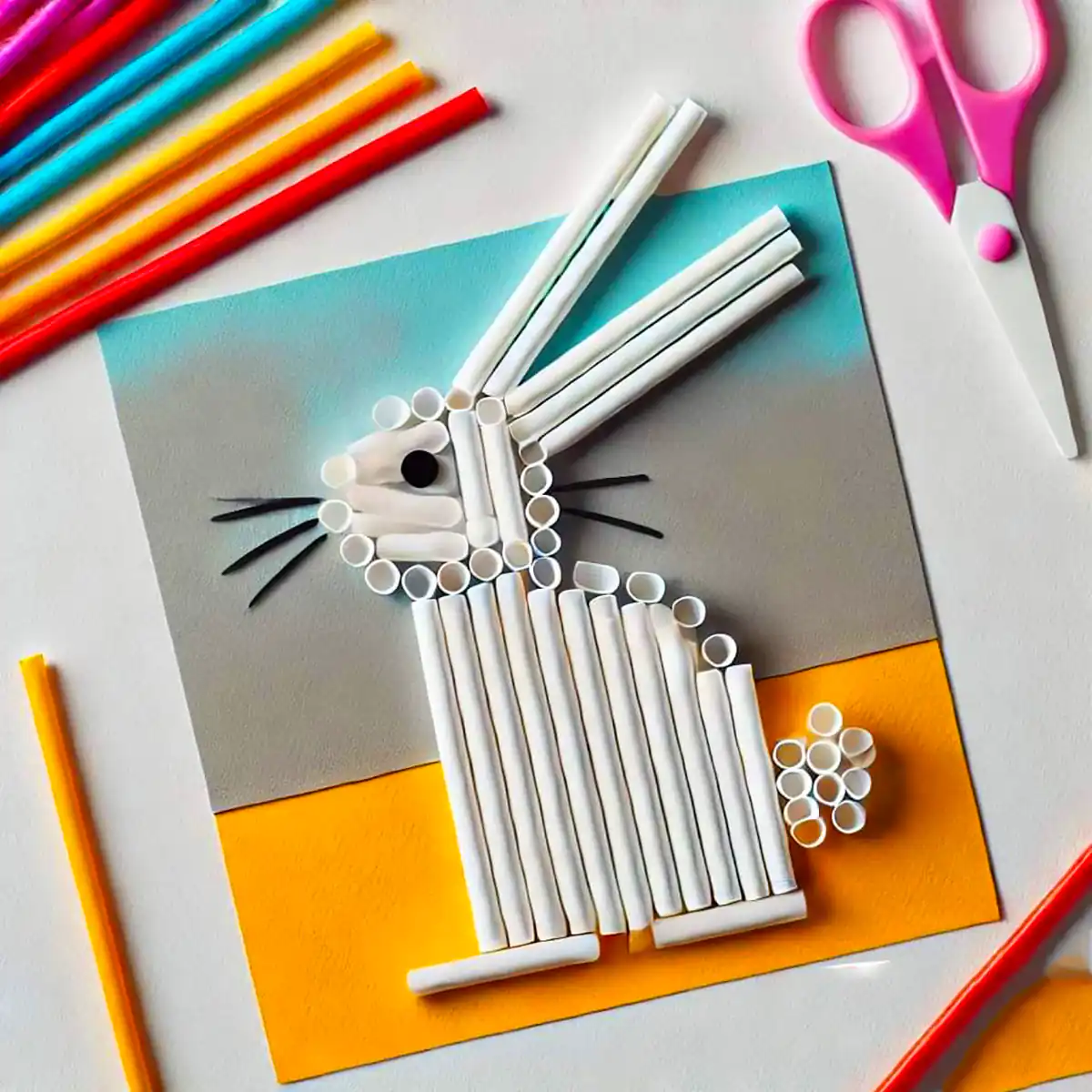 کاردستی کودکانه با نی