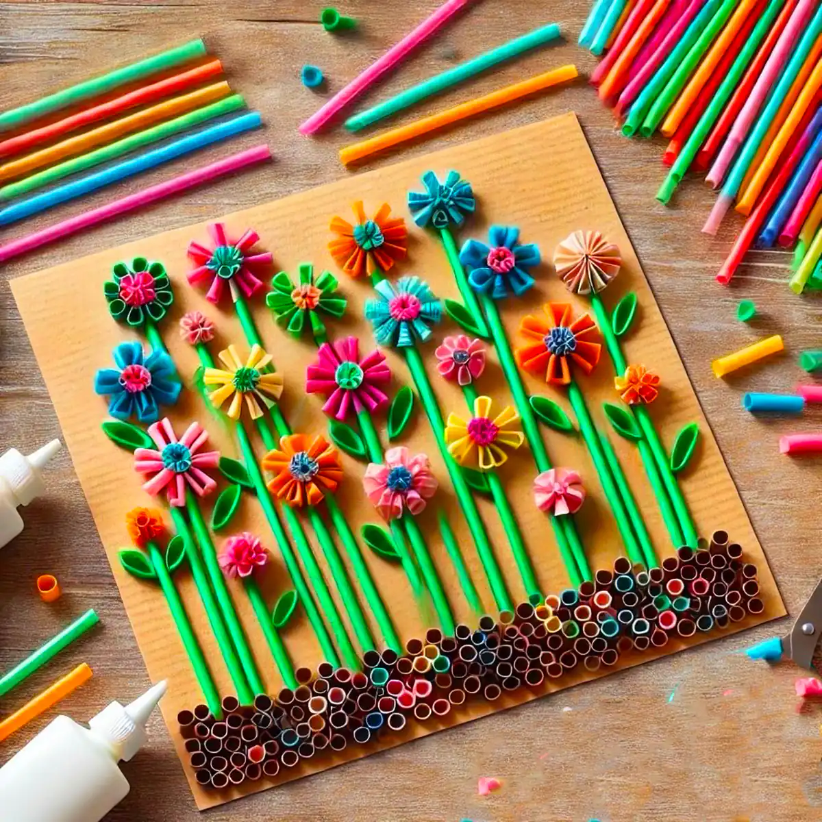 کاردستی کودکانه با نی