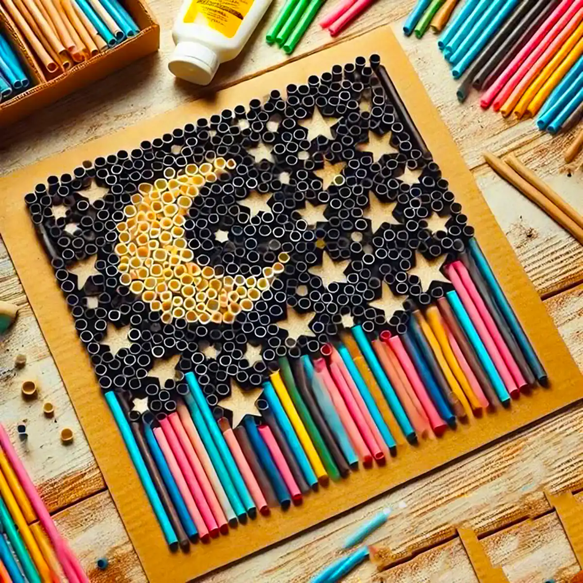 کاردستی کودکانه با نی