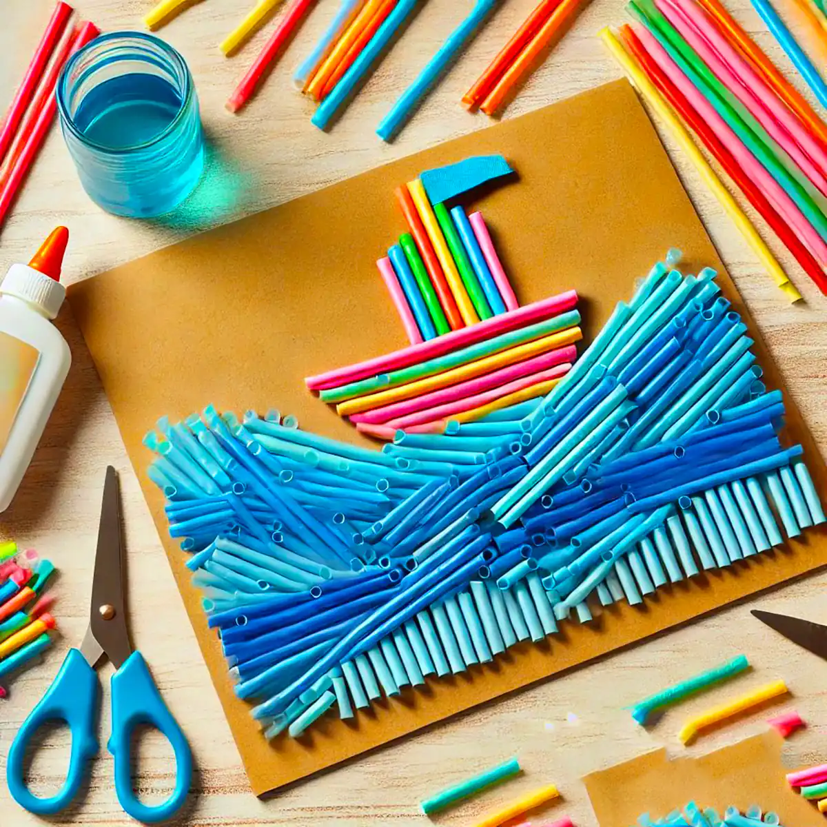 کاردستی کودکانه با نی