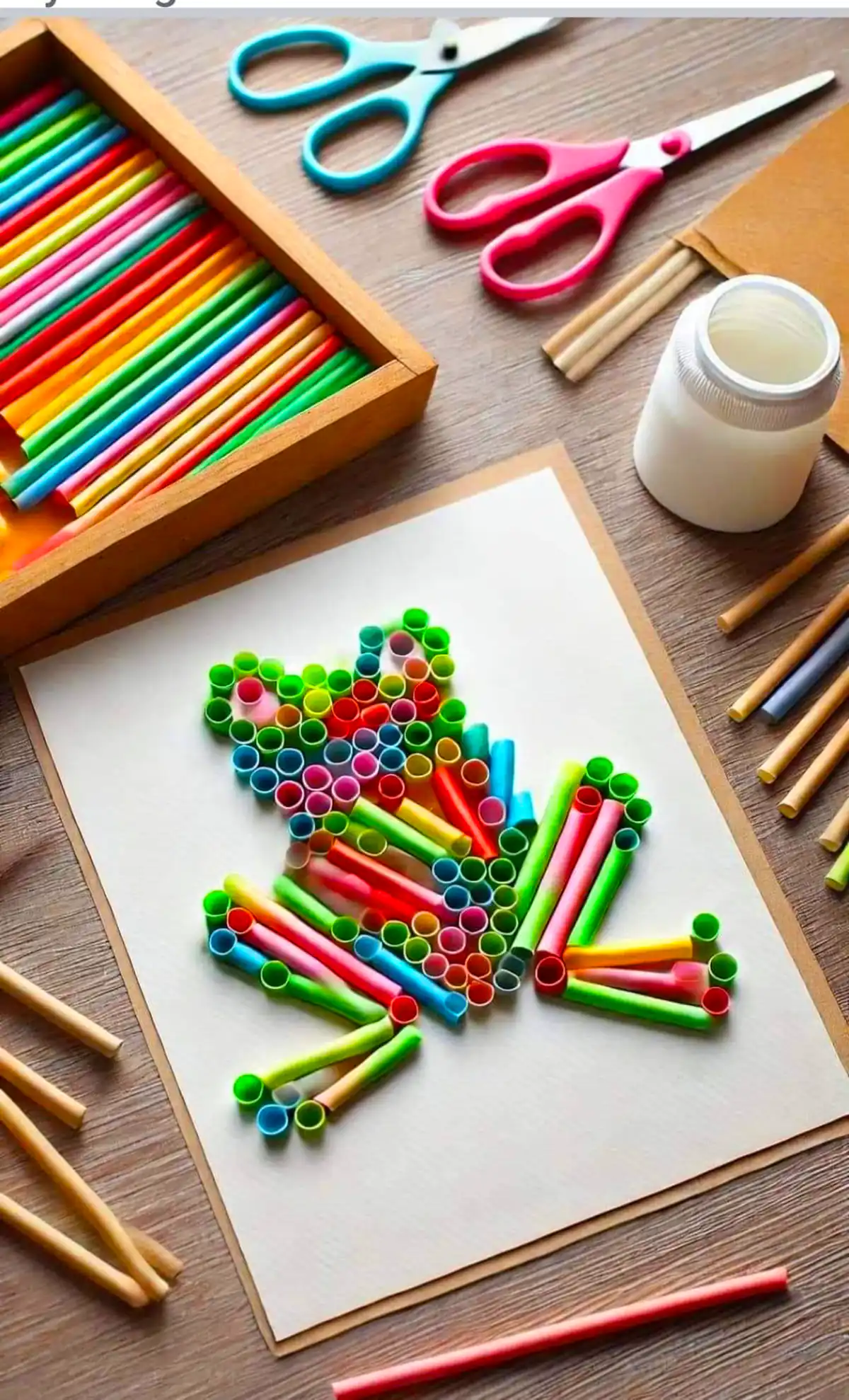 کاردستی کودکانه با نی