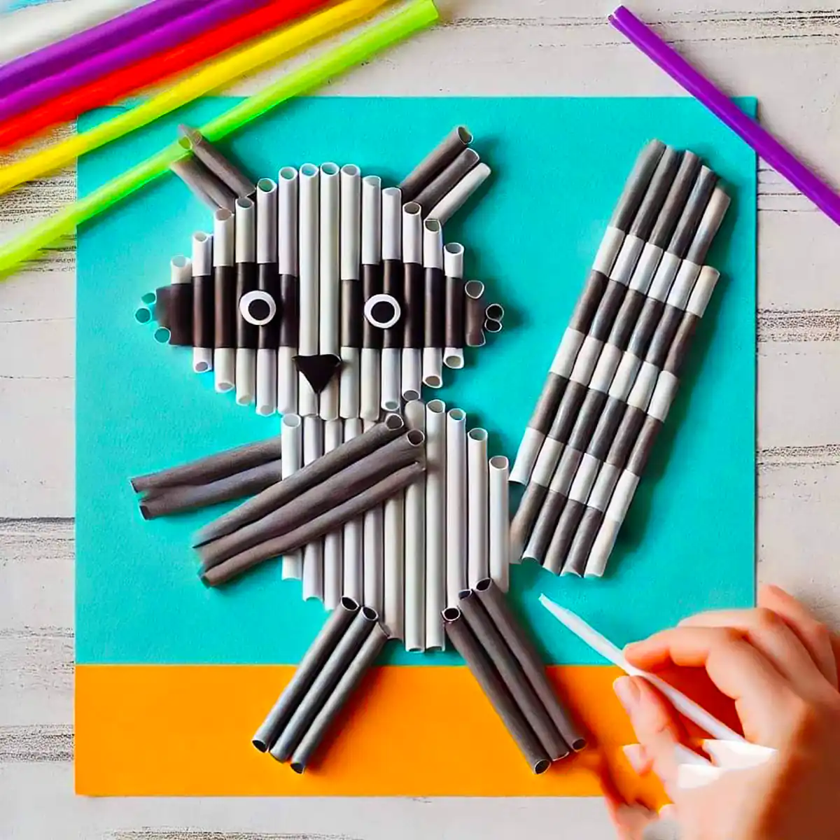 کاردستی کودکانه با نی