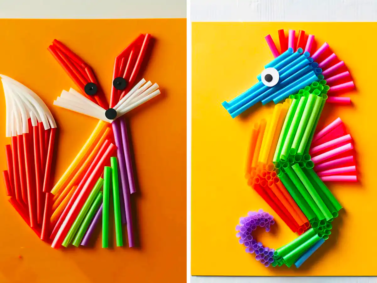 کاردستی کودکانه با نی