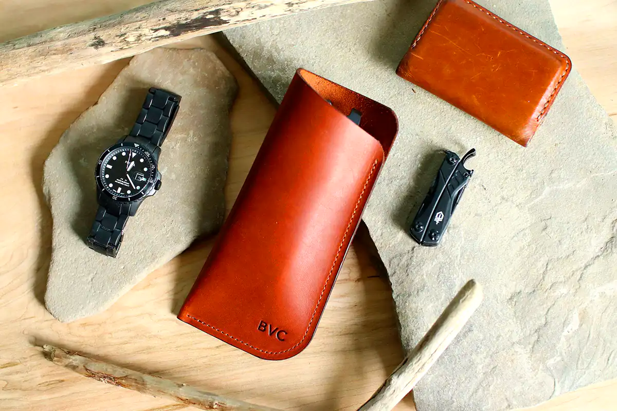 کیف عینک چرمی