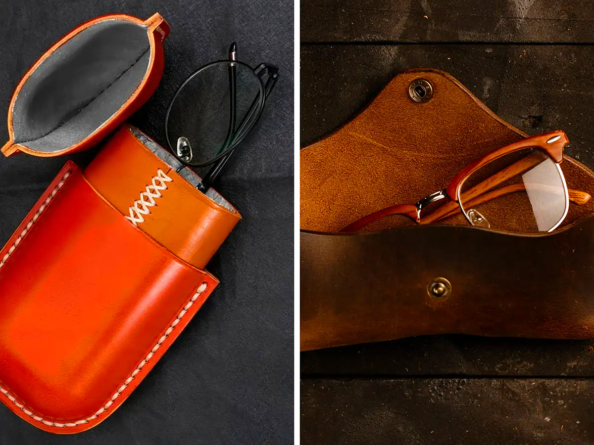 کیف عینک چرمی