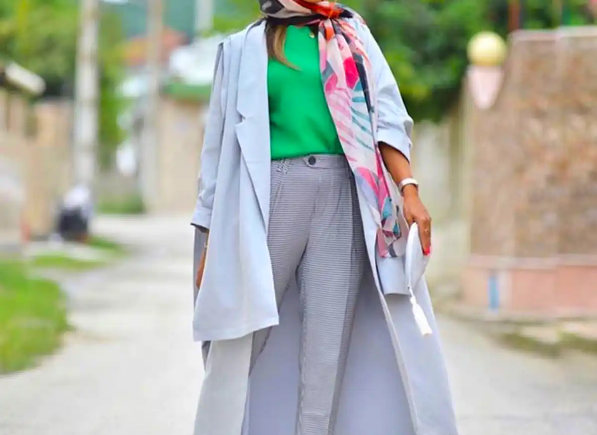 مانتو آبی رنگ برای عید