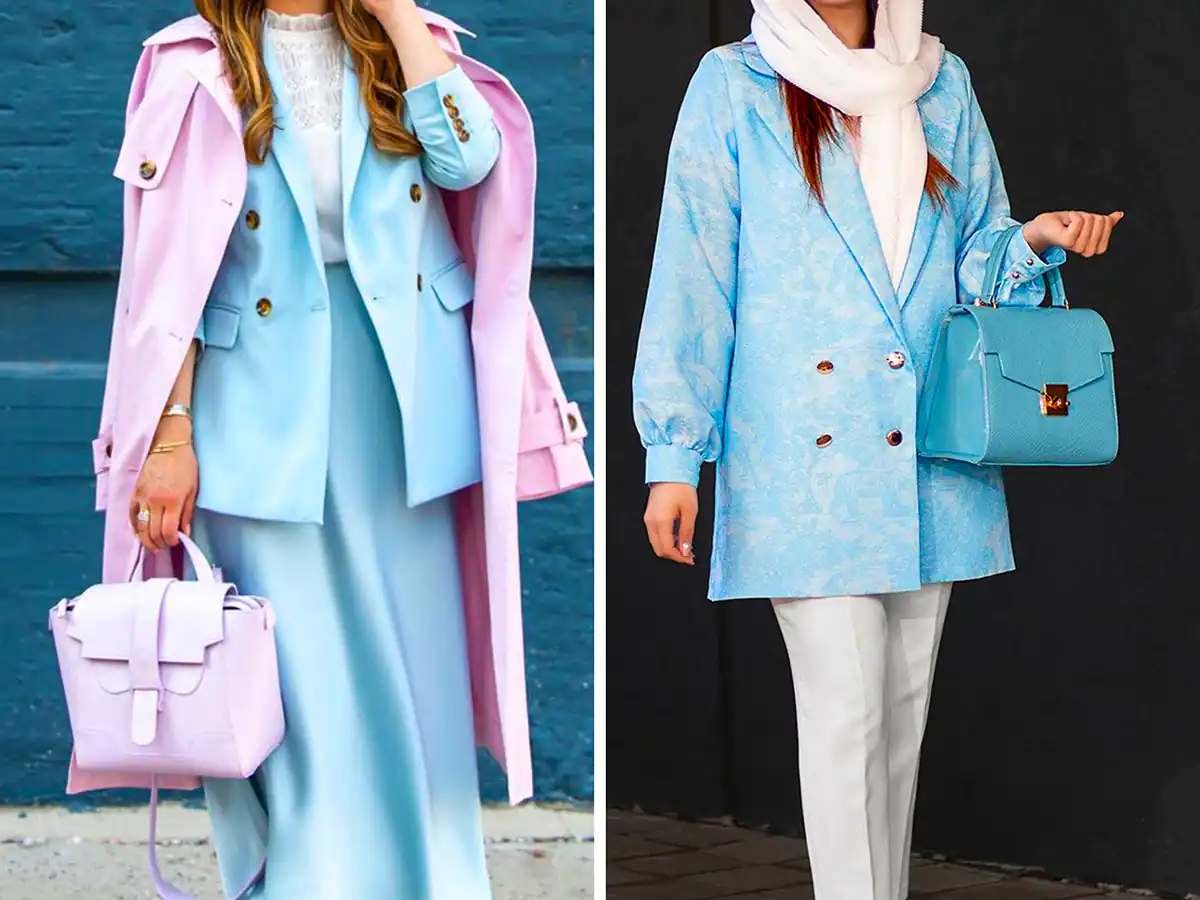 مانتو آبی رنگ برای عید