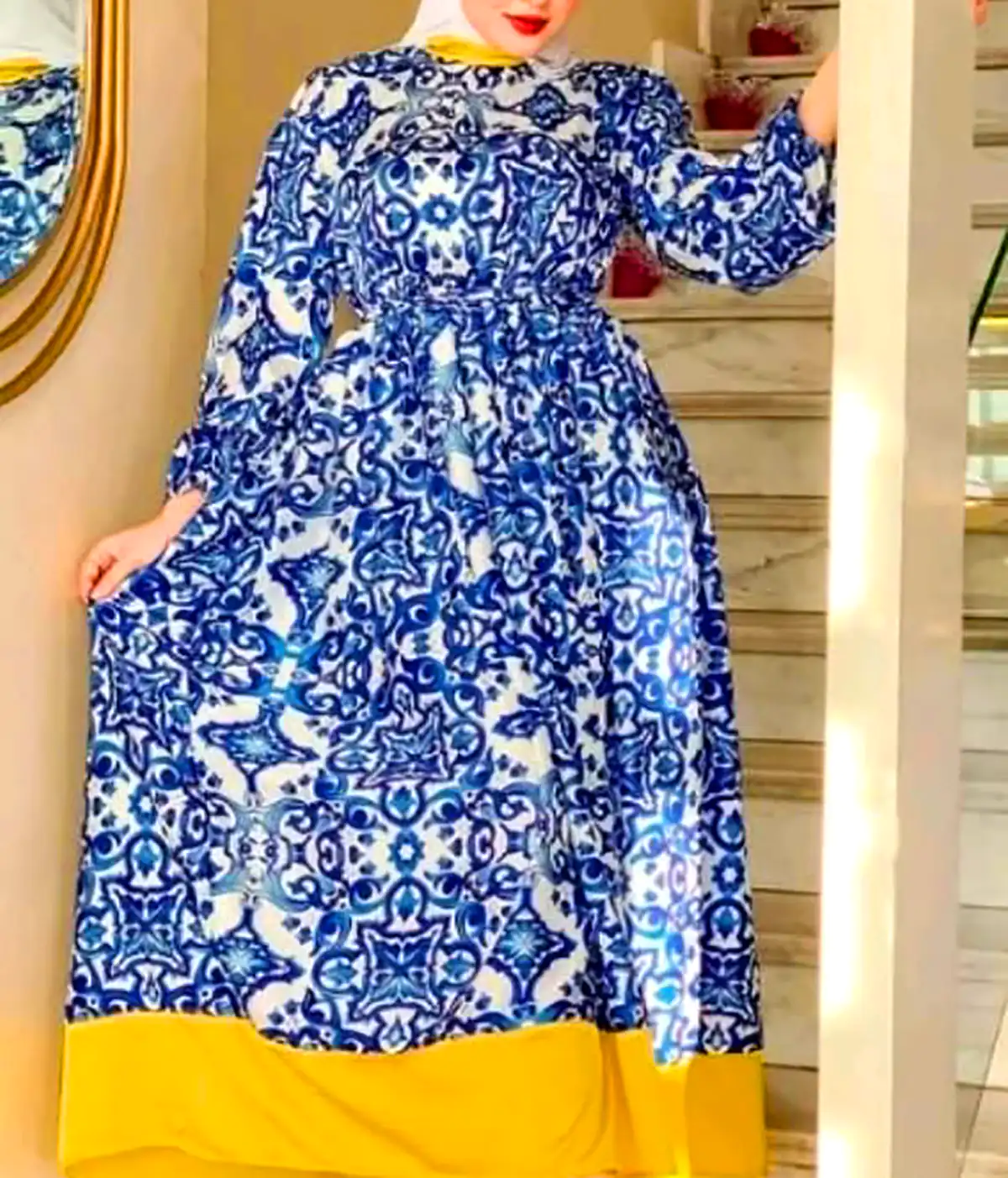 مانتو آبی طرح سنتی