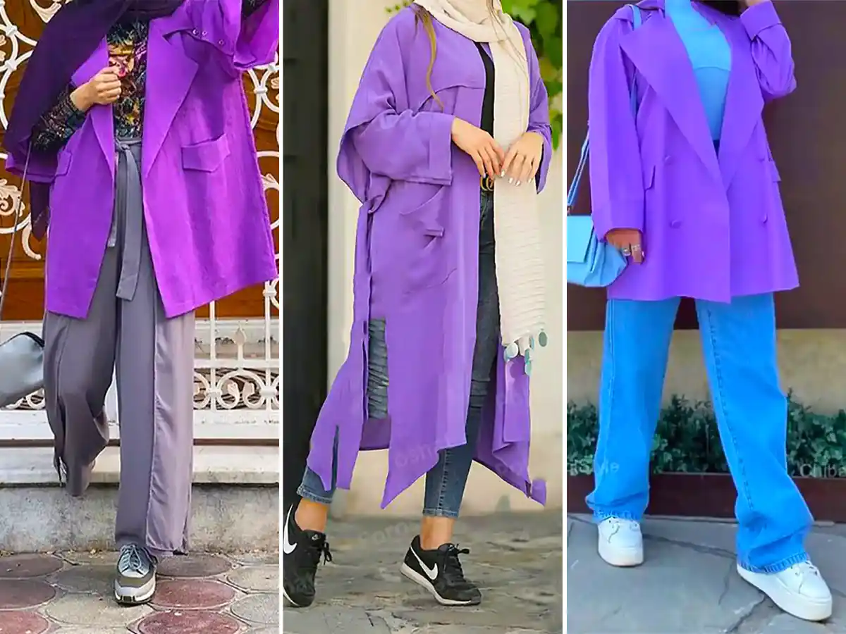 مانتو بنفش ترند سال