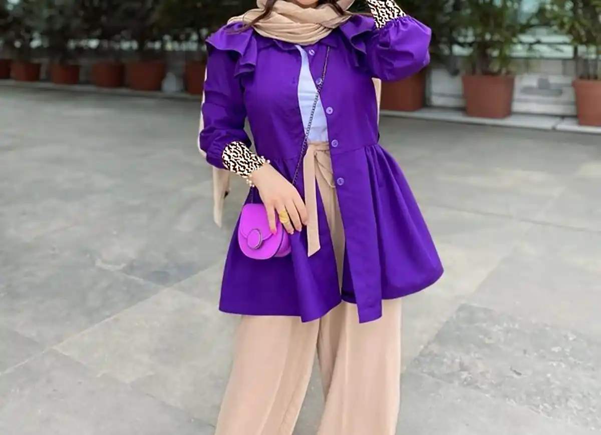 مانتو بنفش ترند سال