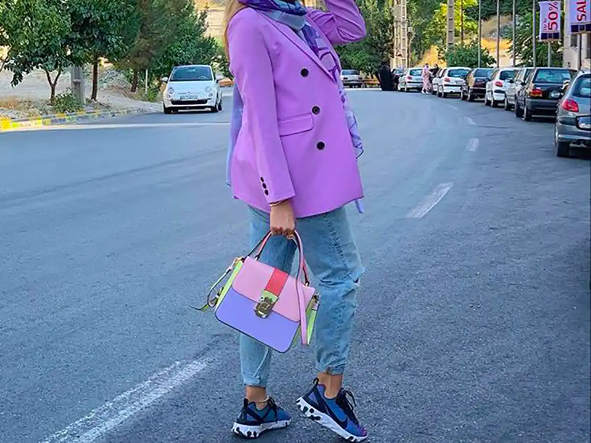 مانتو بنفش ترند سال