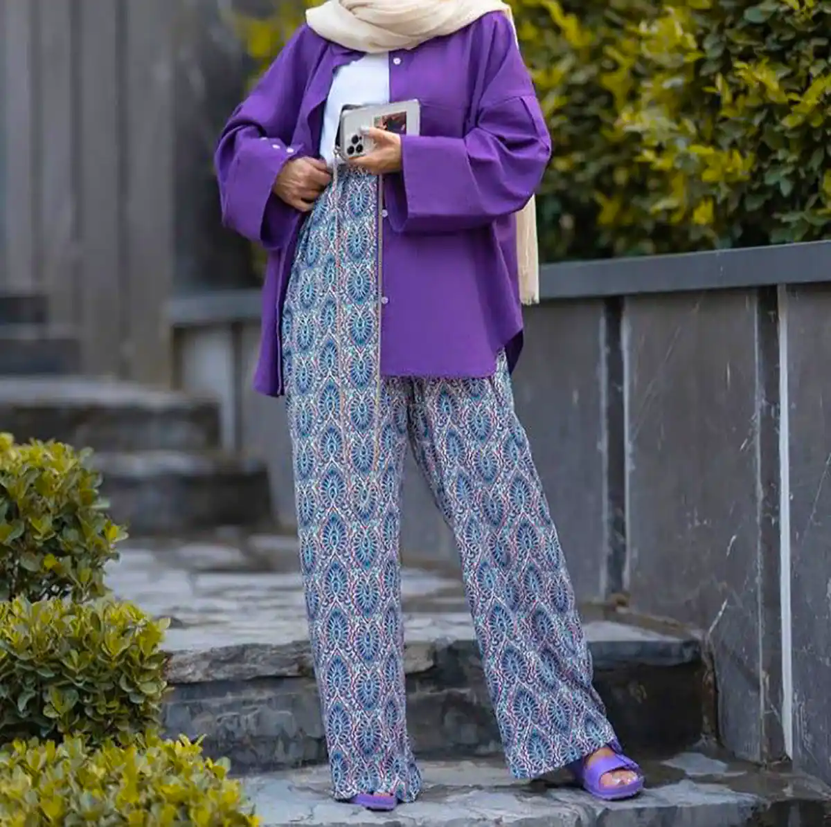 مانتو بنفش ترند سال