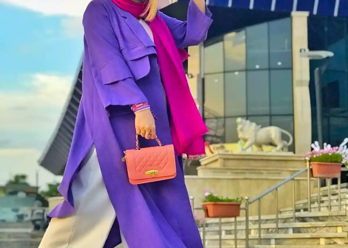 مانتو بنفش ترند سال