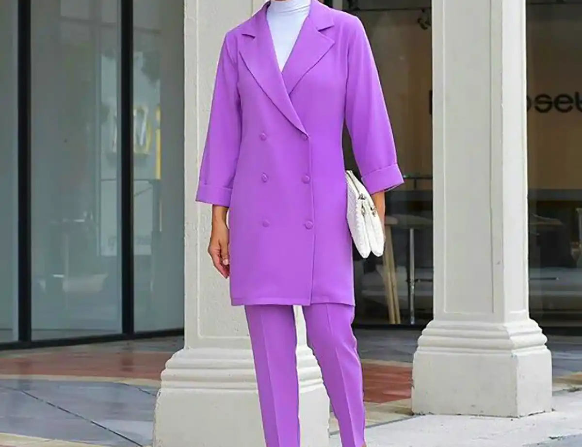 مانتو بنفش ترند سال