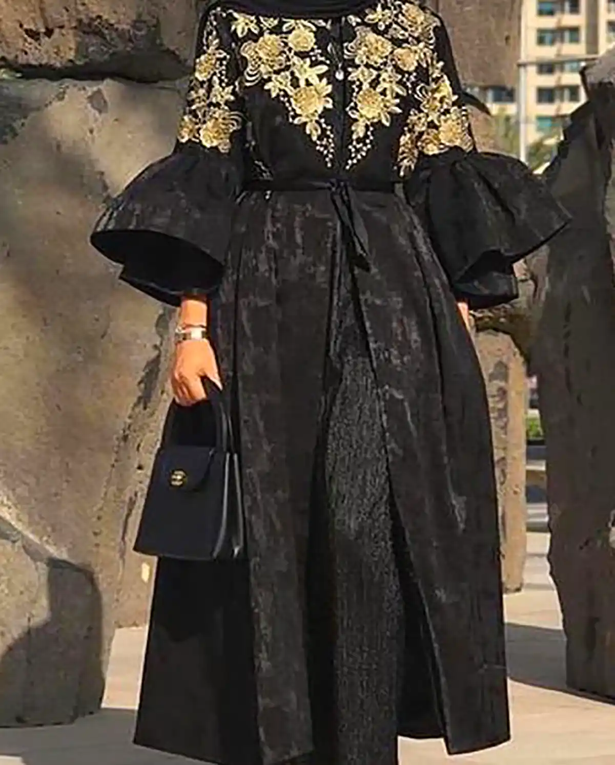 مانتو بلند مشکی شیک