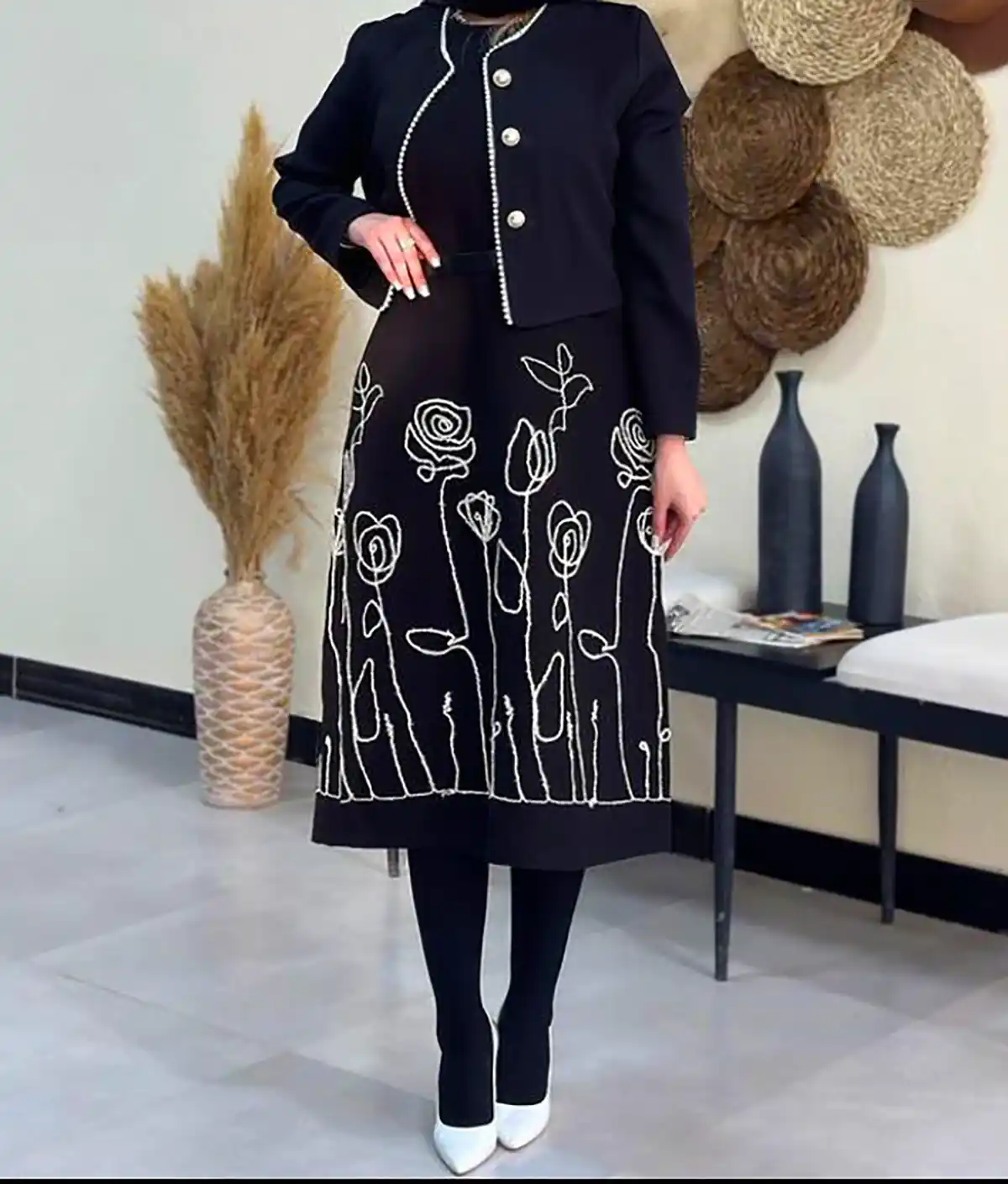 مانتو بلند مشکی شیک