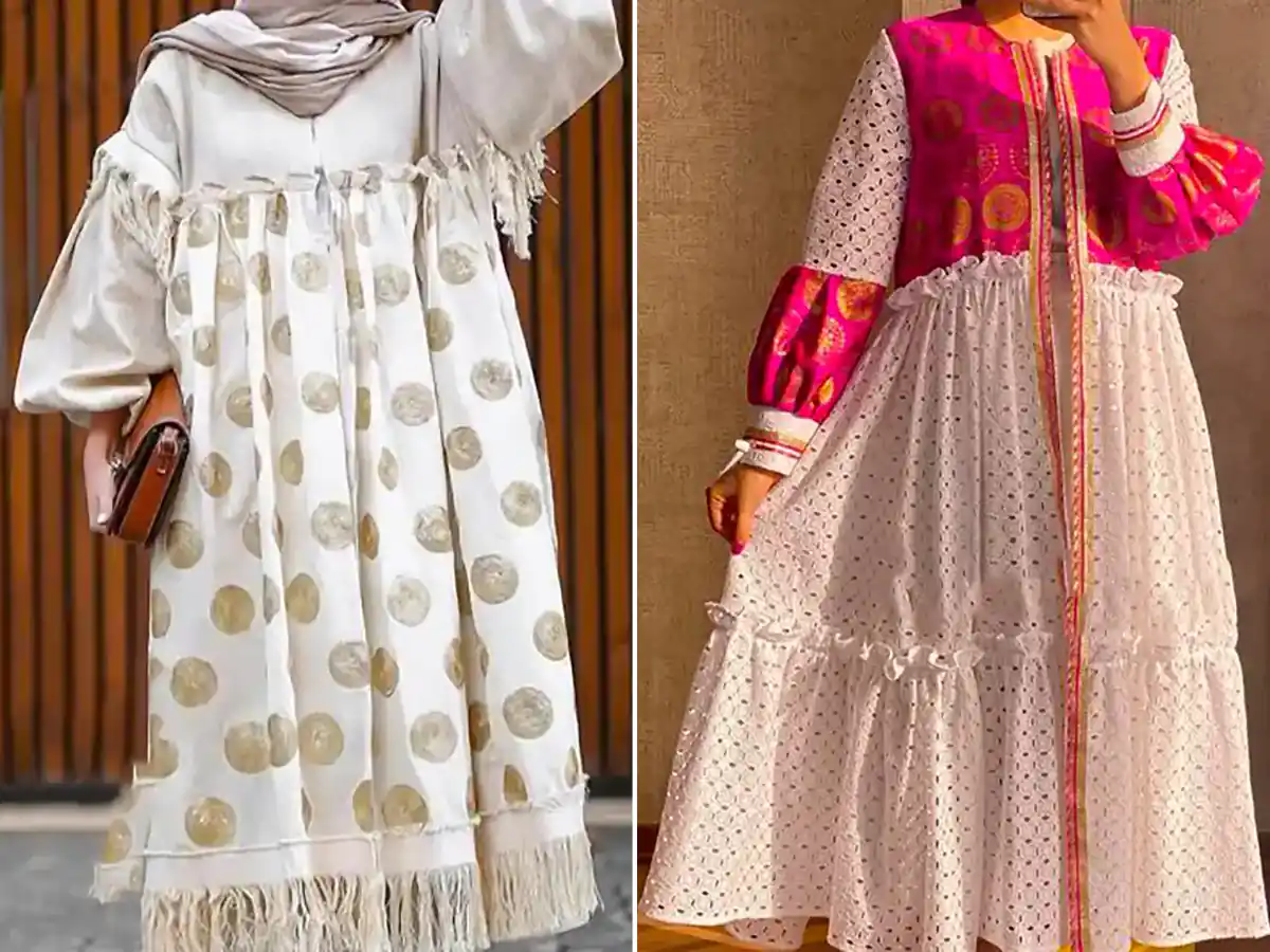 مانتو بلند پایین چین دار شیک