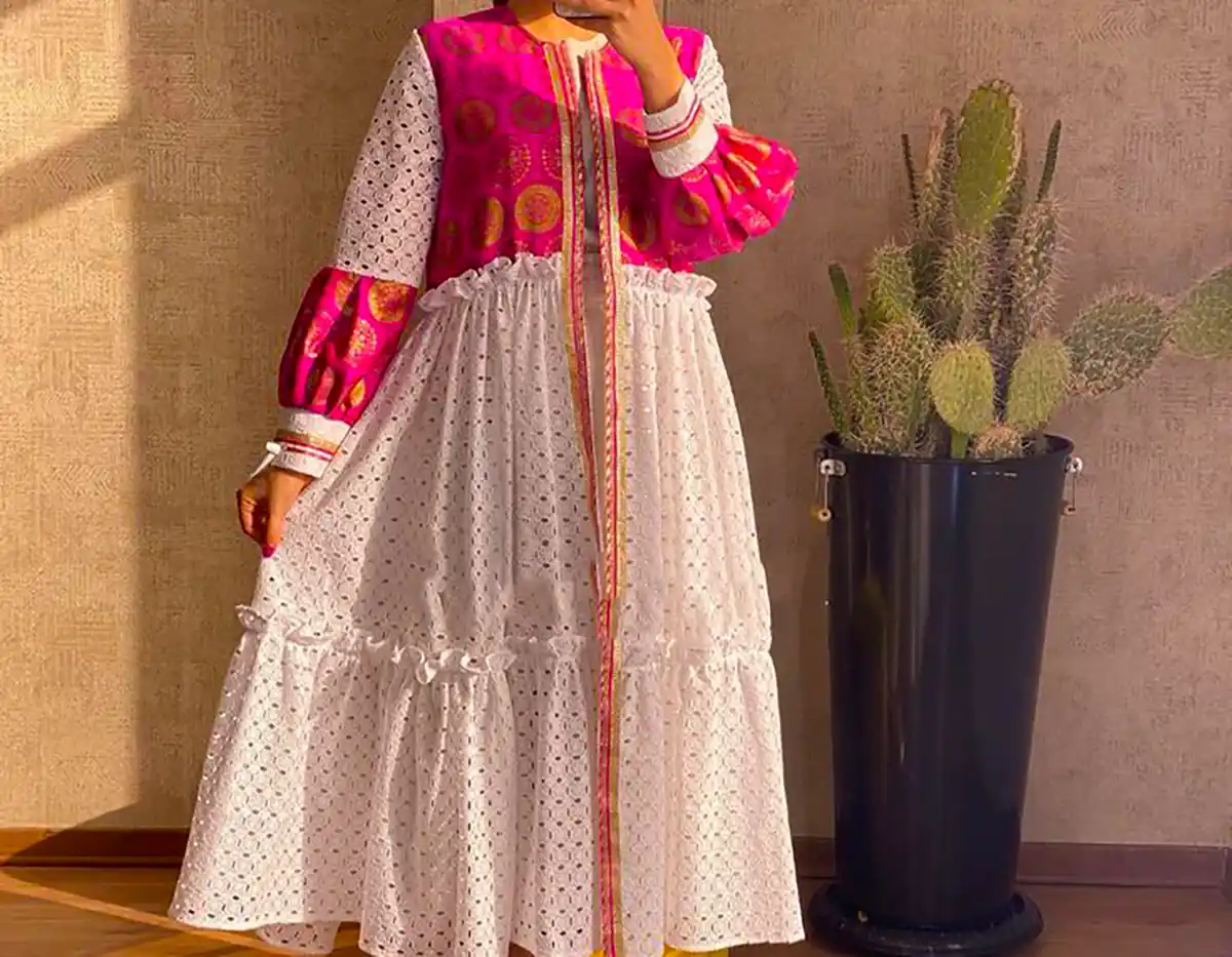 مانتو بلند پایین چین دار شیک