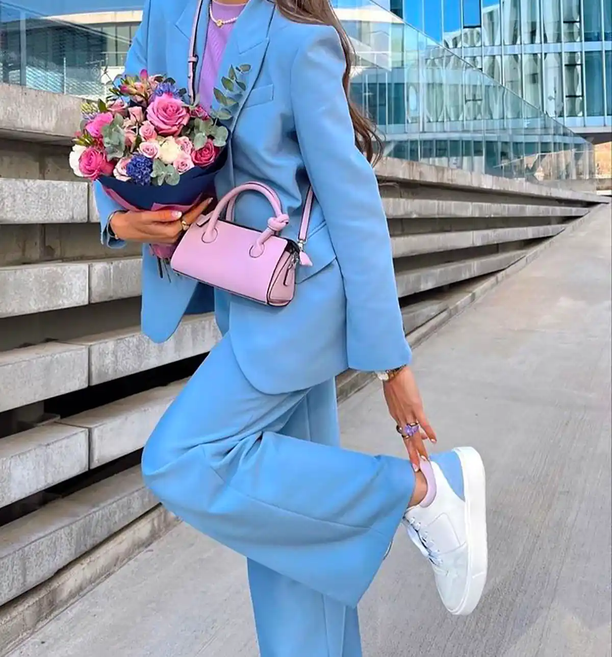 مانتو کتی آبی شیک ترند