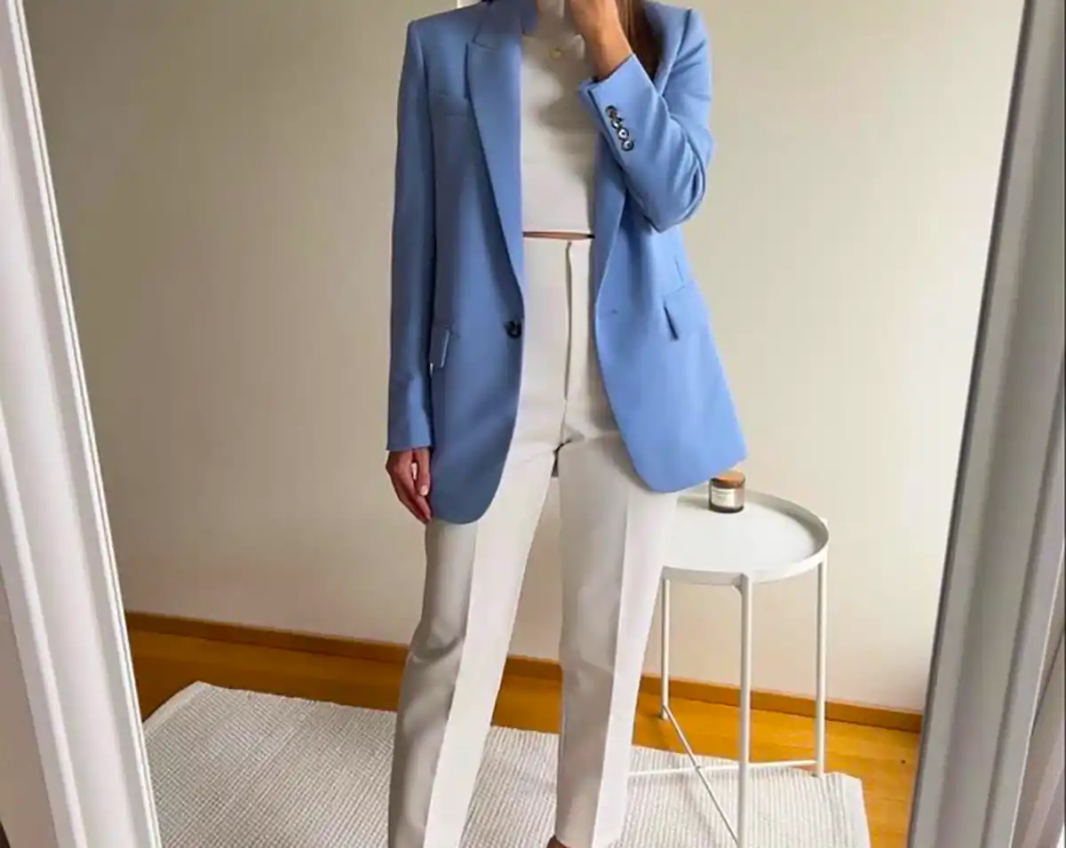 مانتو کتی آبی شیک ترند