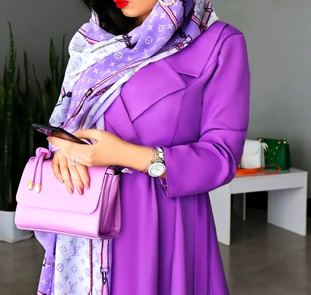 مانتو مد روز بنفش