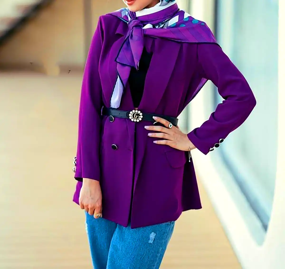 مانتو مد روز بنفش