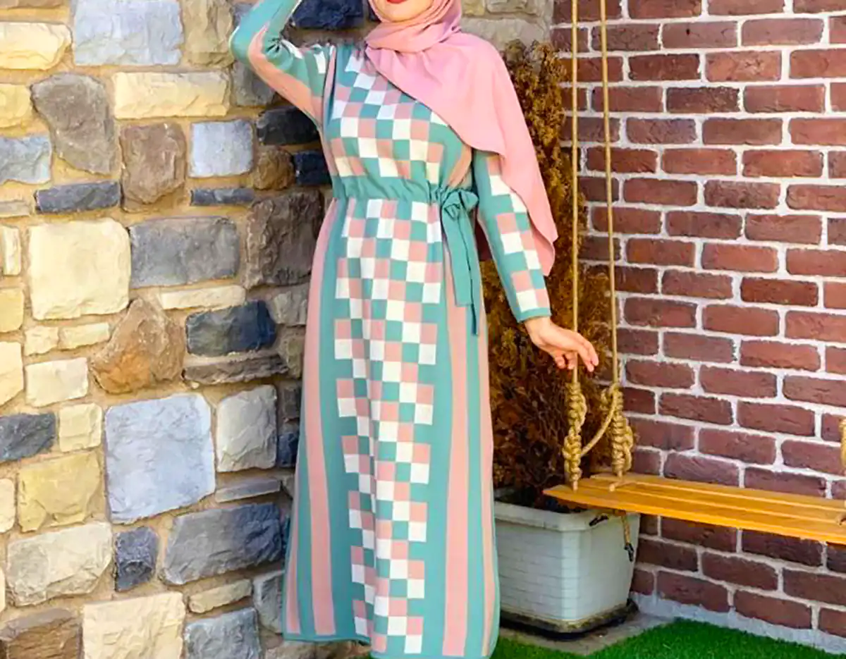 مانتو پیراهنی با تم سبز