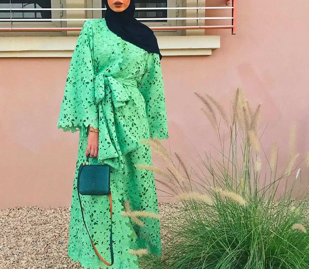 مانتو پیراهنی با تم سبز