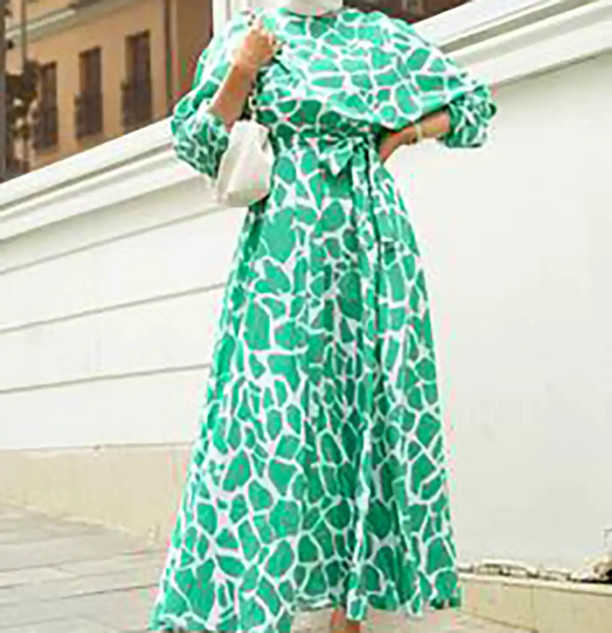 مانتو پیراهنی با تم سبز