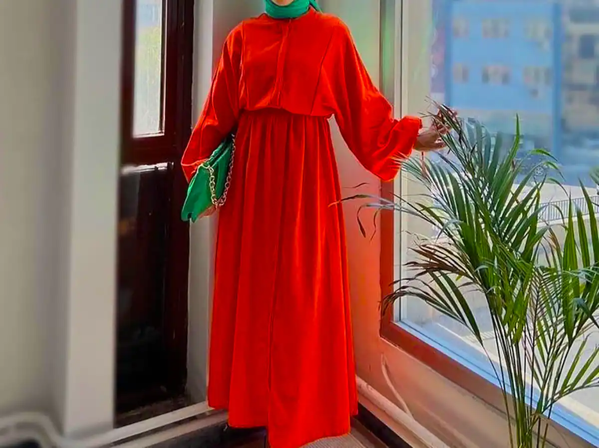 مانتو پیراهنی رنگی جلو بسته