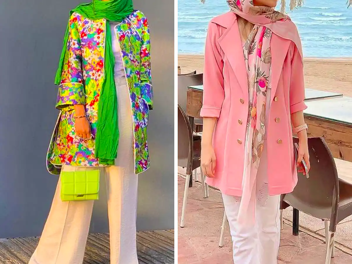 مانتو رنگی ساده و خوش فرم