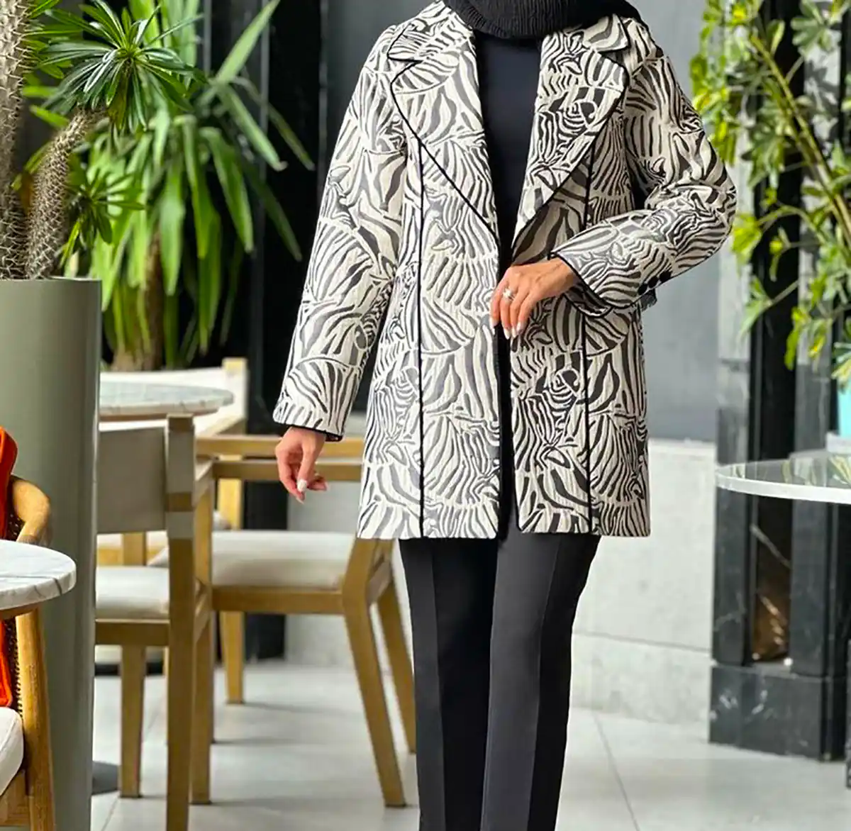 مانتو طرح دار شیک