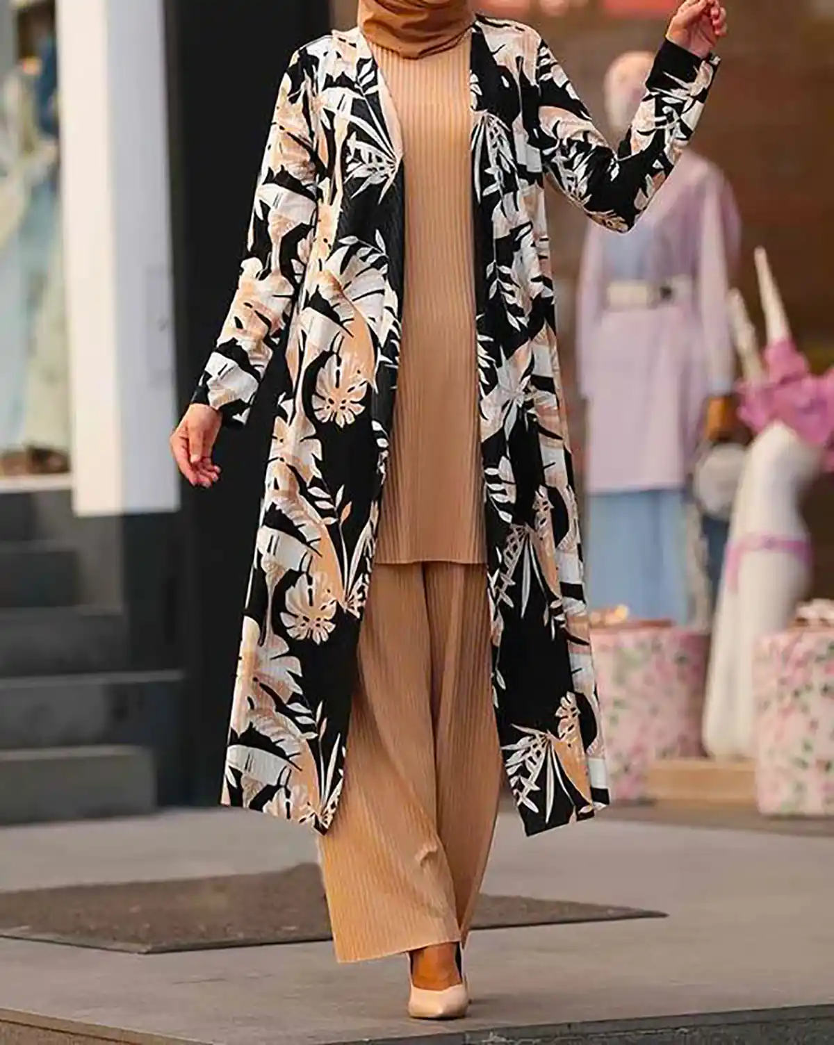 مانتو طرح دار زیبا باکلاس