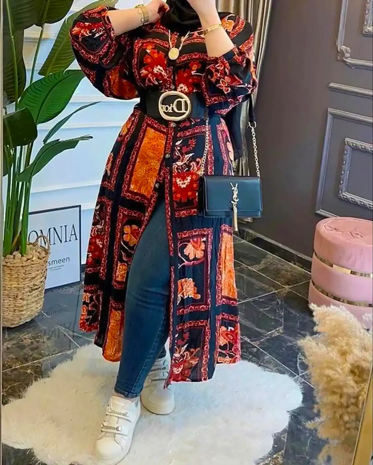 مانتو طرح دار زیبا باکلاس