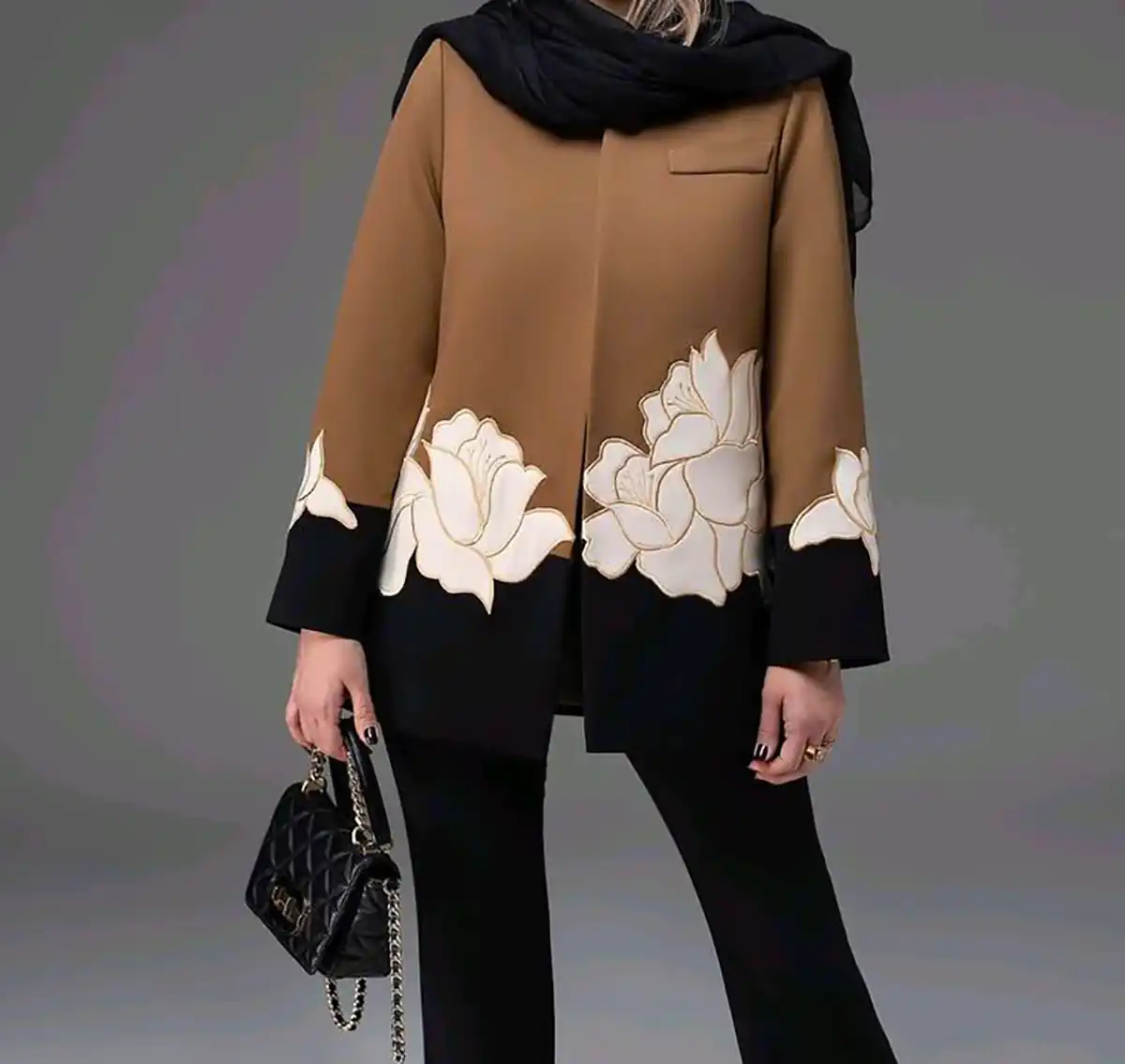 مانتو طرح دار شیک زنانه