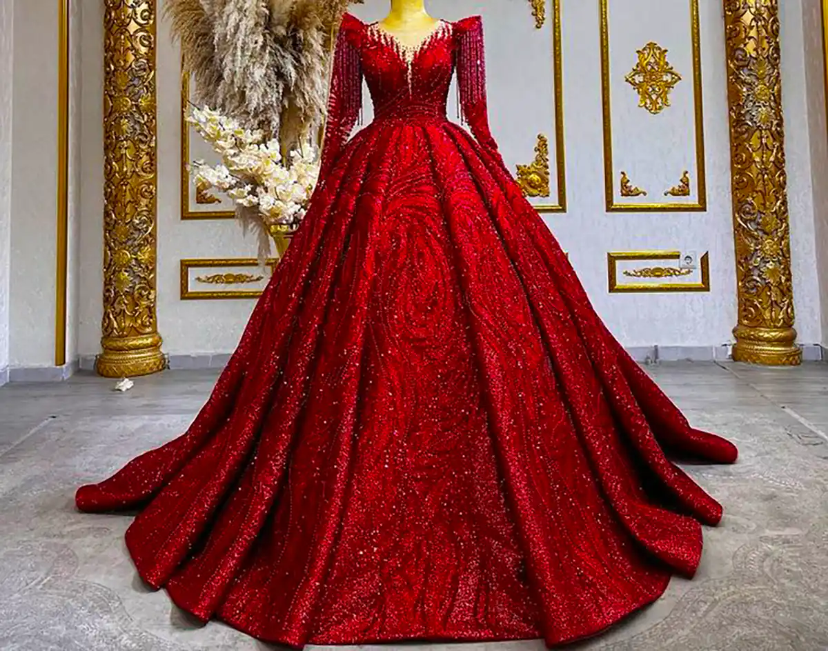 ماکسی مجلسی قرمز جذاب