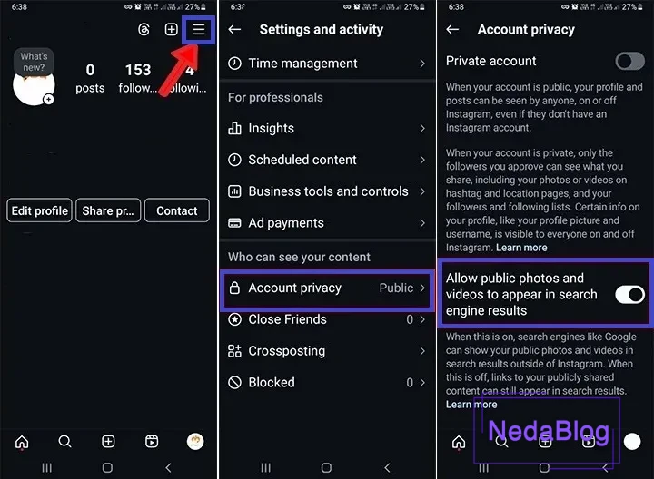 آموزش تغییر عکس پروفایل اینستاگرام به صورت تصویری- نوماوب