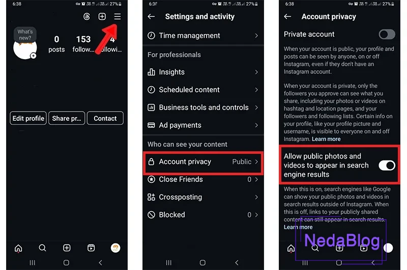 آموزش تغییر عکس پروفایل اینستاگرام و حل مشکلات عوض نشدن تصویر پروفایل -  ترفند سه