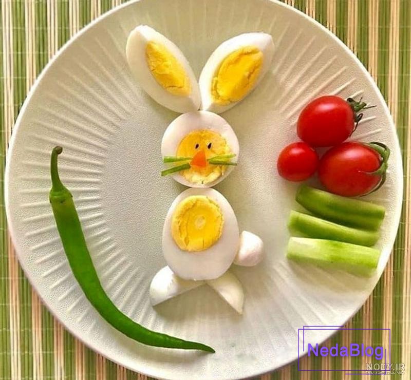 تزیین تخم مرغ آب پز ساده و شیک برای صبحانه کودکان، مدرسه و عروس