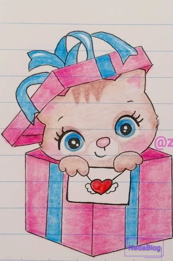 تزیین دفتر مشق با عکس دختر