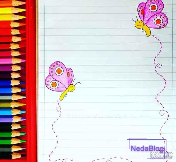 تزیین دفتر مشق دخترانه عکس دختر