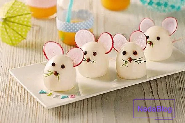 مدل تزیین تخم مرغ آب پز 2022؛ جذاب ترین عکس های تزیین تخمه مرغ آب پز با  پوست و بدون پوست