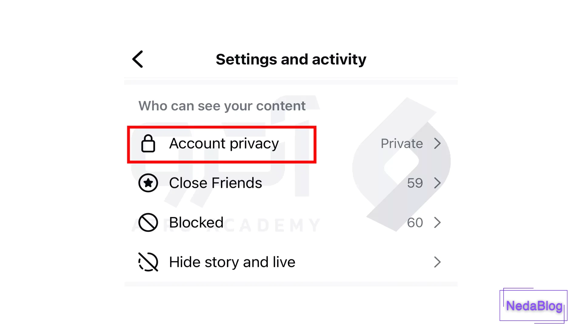 نحوه مخفی کردن پروفایل اینستاگرام