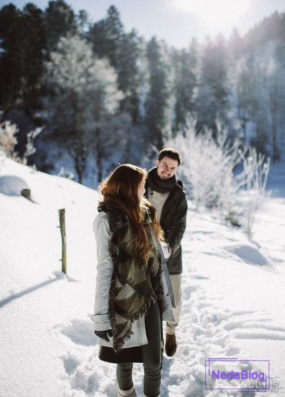 ژست عکاسی پسرانه و مردانه در برف و طبیعت زمستانی شیک و جدید