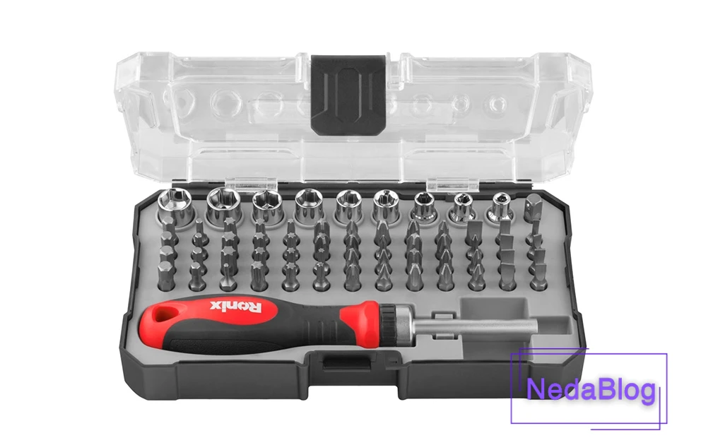 بهترین ست پیچ‌گوشتی بیت و بکس 64 عددی RH-2716 رونیکس