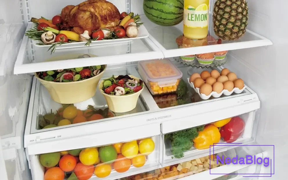 یخچال پر از مواد غذایی