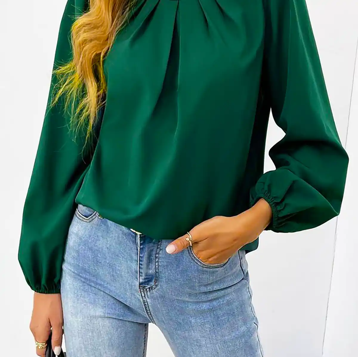 پیراهن کرپ سبز جنگلی