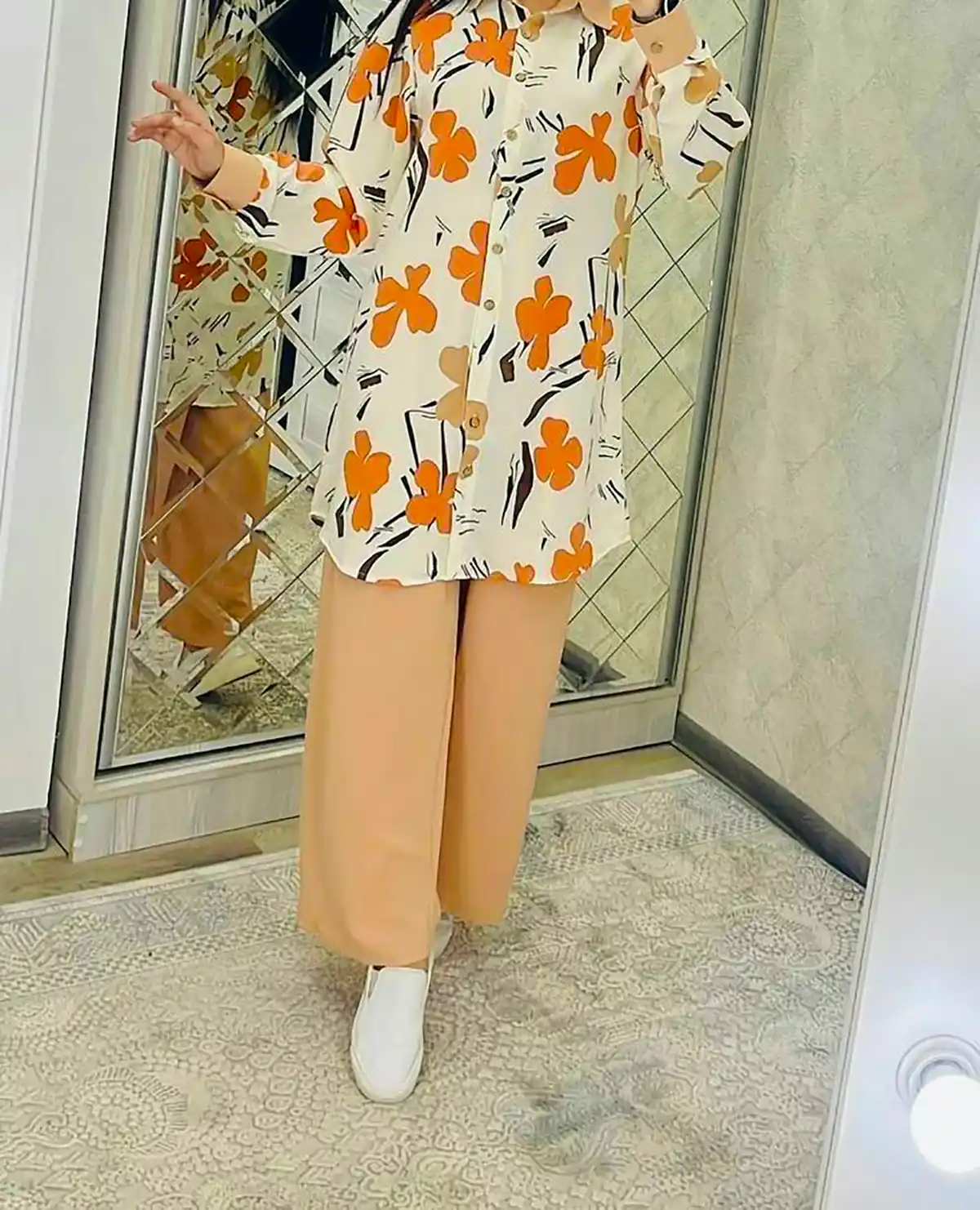 شومیز شلوار زنانه طرح دار شیک